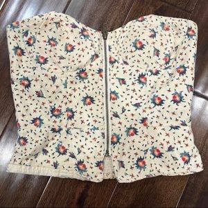 Floral Zip Up Urban outfitters strapless bustier